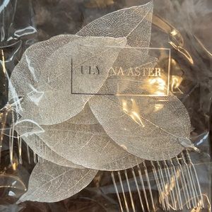 Ulyana Aster silver leaf hair accessory